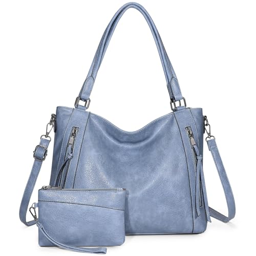 VINBAGGE Borsa da Donna Borsa a tracolla Spalla 2 pezzi Tote Bag Borse a Mano Pelle PU Borsa Messenger per Shopping Viaggio