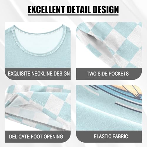 Checkerboard Plaid Capybara Oranges Pajama Set Short Sleeve Sleepwear Soft Pajamas Shorts Sets Cotton PJS 5Y4