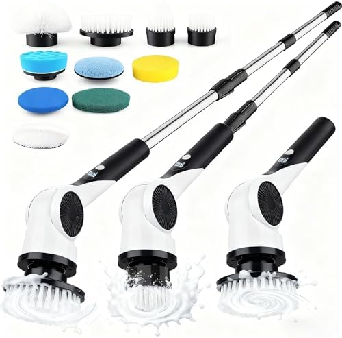 Electric Spin Scrubber with 10 Replaceable Brush Heads, IPX7 Wate...