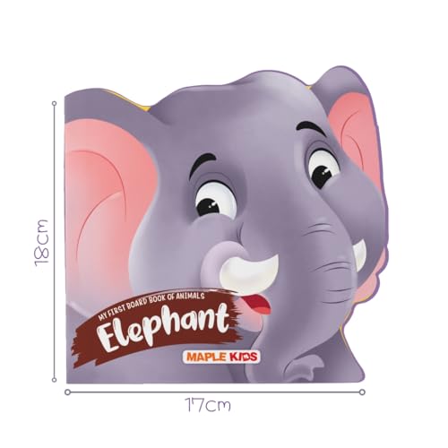 Image of My First Board Book Animals (Set of 5 Books) - Monkey, Cow, Dog, Elephant, Cat - Die-Cut Board Book for Kids - Shaped Board Books - Age 2+
