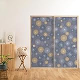 壁紙屋本舗 ふすま紙 のりなし ふすま リメイクシート 襖紙 花火 Bパターン 和モダン 北欧 おしゃれ 洋風 紺色 花 185cm × 94cm 1枚単位 【受注生産品・キャンセル不可】