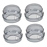 CVUTOVO 4個 ガスコンロ用透明ストーブノブガード のいたずら防止 簡単装着 多機種対応の 保護カバー
