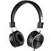 Wired Active Noise Cancelling Headphones with Inline Microphone, Foldable Travel Headphones with Airplane Adapter, On-Ear - Black