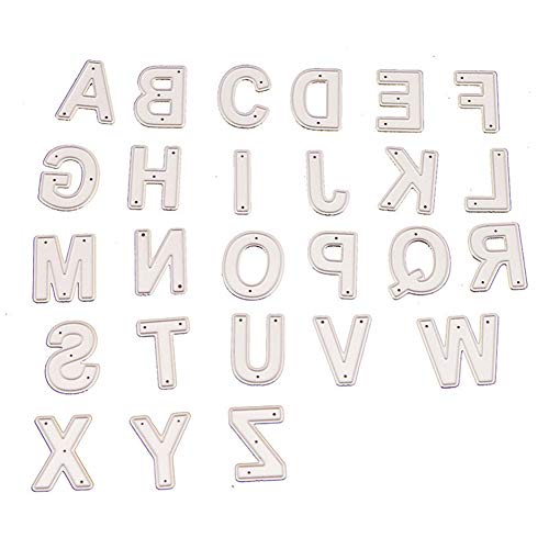 1 Pack 26 Capital Alphabet Letters Metal Cutting Dies for Card Making and Scrapbooking Birthday Thanksgiving Christmas Die Cuts (04)