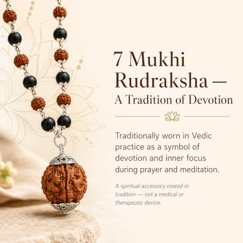 Image of Gratify Original Rudraksha & Karungali Mala 8mm 54 Beads | Spiritual Healing Mala for Protection & Focus (Karungali Rudraksha Mala) (Karungali Rudraksha mala with 7 Mukhi Rudraksh)