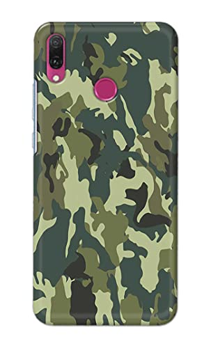 Image of Printed Hard Back Cover Case for Huawei Y6 2019 | Huawei Y6 Prime 2019 Back Cover (Green Army Camouflage) -1803