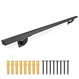 Purife Barandilla de metal negro resistente de 4 pies, barandilla de seguridad para