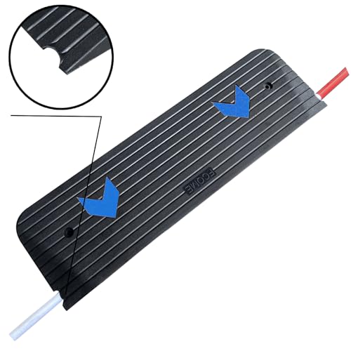 F COME Rubber Threshold Ramp for Doorways Heavy Duty Wheelchair Ramp, 1 Pack Recycled Rubber Power Curb Ramp for Door Threshold Wheelchair Scooter Ramp Rubber Curb Ramp with Water Channel(BLUE-RTR75)