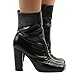 Liliana Mahomes-1 Womens Split Toe Tabi Boots Chunky Block Heel Ankle Booties (Black, US Footwear Size System, Adult, Women, Numeric, Medium, 10)