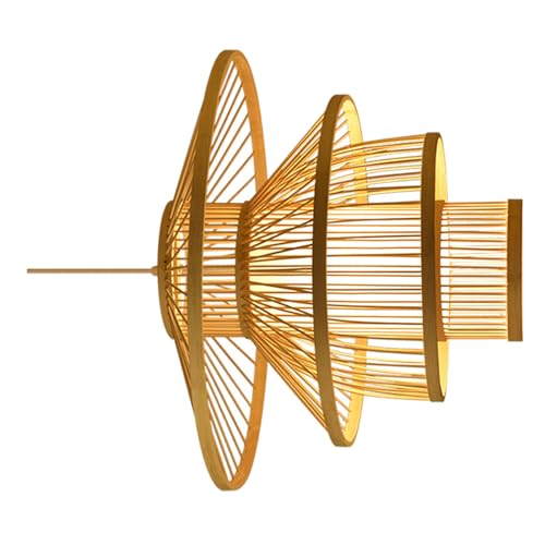 Lampe LED Suspendue en Bambou Éclairage Doux pour Sublimer Votre Décoration Intérieure