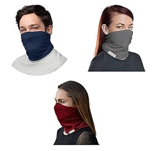 Glitter Neck Gaiter Face Bandana for Dust & Sun Protection -Face Cover/Scarf for Biking/Hiking/Cycling & ATV Riding -Breathable Summer Cotton Mix Polyester Face Cover- Pack of 3(Navy,Grey,Maroon)