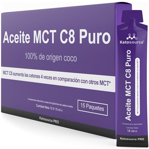 Paquetes de Aceite MCT C8 Puro | Aumenta las Cetonas 4 Veces en...