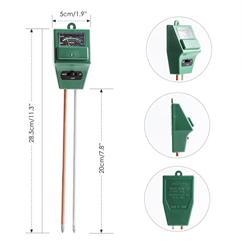 image for Wallfire Soil pH Meter, Digital 3-in-1 Soil Test kit for Moisture/Sunl
