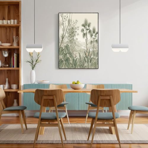 Jungle tropicale murale art toile vert sauge pour chambre