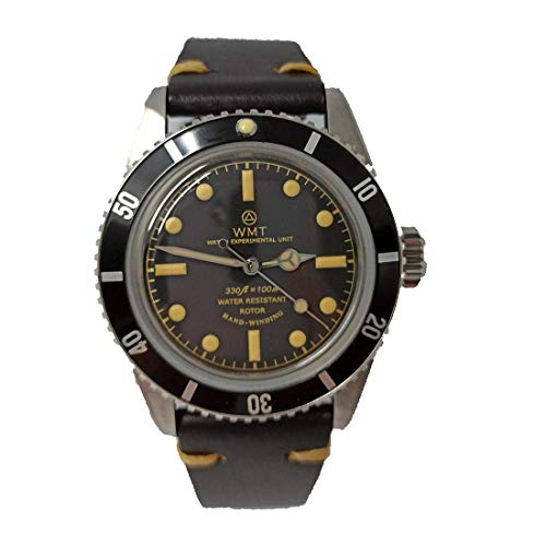 Montre automatique noir Sea Diver acier vintage montre cuir unisexe