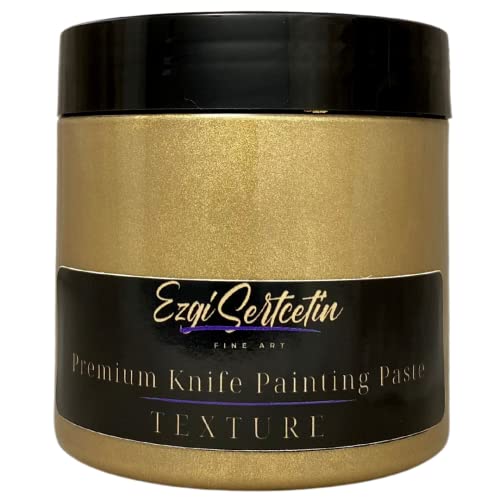 Premium Palette Knife Painting Paste|Modeling Paste|Texture Paste|Authentic Bright Colors|Ready to Use|Easy to Apply| 6oz by Ezgi Sertcetin (Metallic 24K Gold)