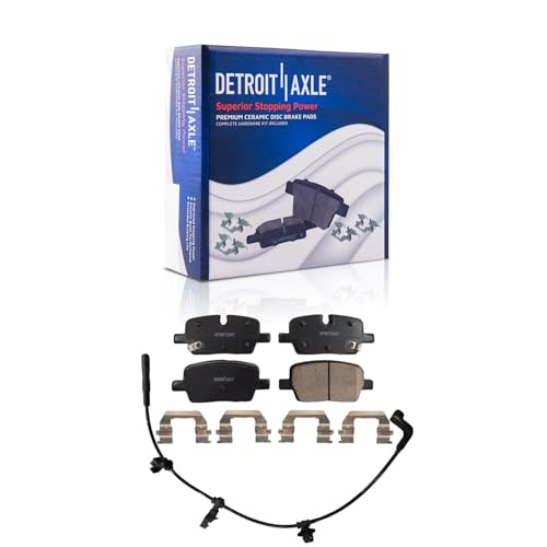 Image of Detroit Axle - 4pc Rear Brake Kit for 2020 2021 2022 2023 2024 Cadillac CT4, Disc Brake Rotors Ceramic Brakes Pads with Hardware Replacement : 12.40 inch inch Rotor