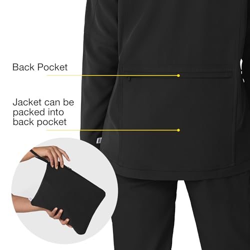 WINK Layers Women's Germs Happen Packable Scrub Jacket, Black, XL by WINK - Image 5