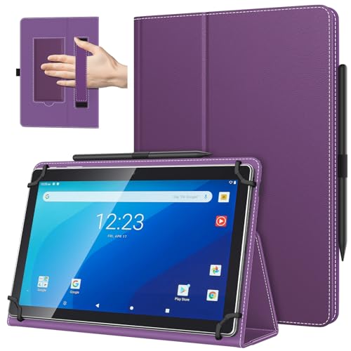 TiMOVO Universal Hülle für 10,1 Zoll Android Tablet mit Stiftschlaufe, Leichtes & Faltbares Standhülle mit Handschlaufe für Alle 9,6-11 Zoll Touchscreen-Tabletten