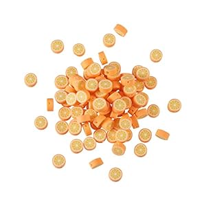 Airssory 1000Pcs Handmade Polymer Clay Beads Orange Slice for Women Girls Jewelry Making DIY Bracelet Necklace Earring Accessories – 10×4.5mm