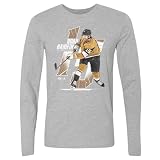 500 LEVEL Noah Hanifin Long Sleeve Shirt - Noah Hanifin Las Vegas Offset WHT (Heather Gray, Medium)