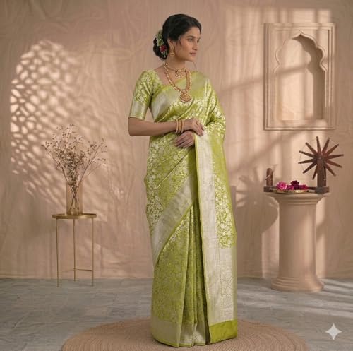 Generic silver kanjivaram silk saree in soft silk – image 7