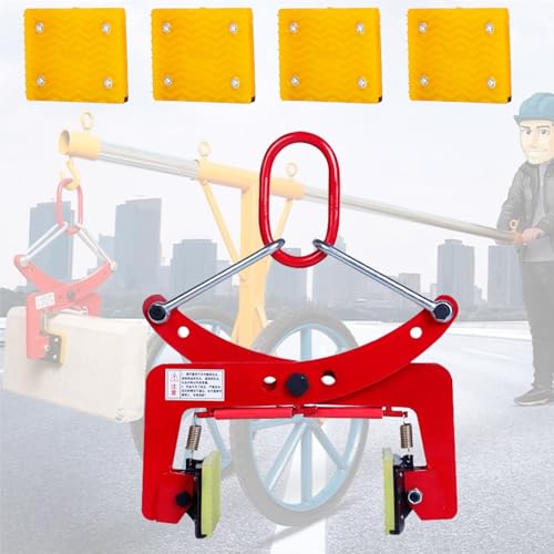 Heavy Duty Carrying Clamps for Granite Lifting - with 4 Pcs Rubber Pats, 2.4-7.1in/3.9-11.8in/4.7-9.4in Wide Jaw Opening Stone Lifting Fixture Clamp, Slab Lifter Tools Carrying Equipment(Opening size