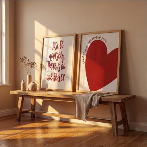 Image of Suneree Motivational Quotes Wall Art Set of 2 Framed Paintings | Inspirational Poster Just Be Yourself Good Things Coming | Bedroom Living Room Home Decor (Art 4, 10x13 Inches)