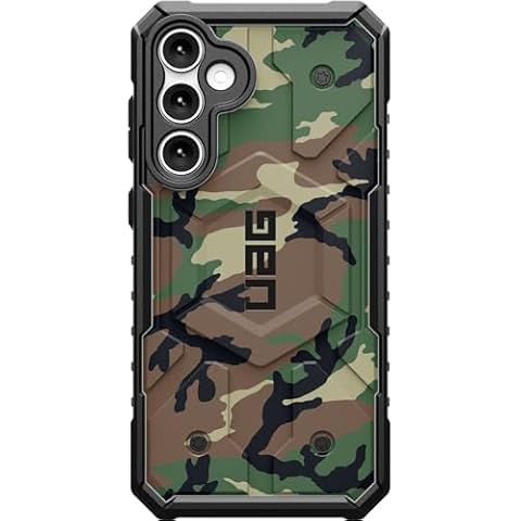 EGO TACTICAL Limited Edition Urban Armor Gear UAG Pathfinder Rugged Military Impact Resistant Non-Slip Protective Case for Samsung Galaxy S24 Woodlands Green/Brown Camouflage Cover