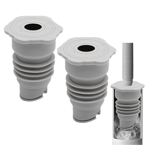 JOZMMZEOOA 2 Piezas Sello de Tubería de Drenaje Lavadora,35-40mm Silicona Tubo Sellado Desodorante Gris Sello da Tubería Lavadora,para Sellos da Alcantarillado Tuberíe Cocina Lavador