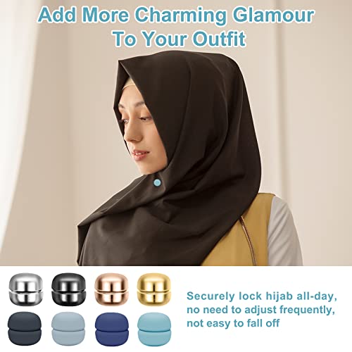 Image of 8 PCS Hijab Magnetic Pins, Catcan Multi-Use Strength Hijab Pins for Women Clothing Scarf Magnets, Colorful Pinless magnet pins for Hijab Magnets Buttons(8 Colors)