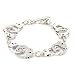 QSKS Silver Charm Handcuff Bracelet with Buckle for Men and Women,8.5''