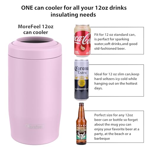 Image of Morefeel 4-in-1 Insulated Can Cooler for 12 oz Cans & Bottles