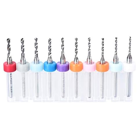 uxcell PCB Drill Bits 1.1mm-2.0mm Tungsten Carbide Rotary Tool Jewelry CNC Engraving Print Circuit Board Micro Drill Bits 1/8 Inch Shank 1 Set (10 Pcs) Cover