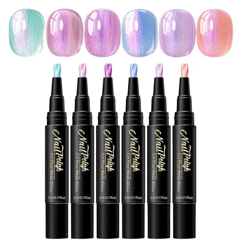 Stylos vernis à ongles gel base eau finis les débordements lot de 6