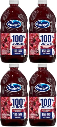 Ocean Spray® 100% Juice Cranberry Cherry Juice Blend, 64 Fl Oz Bottle (Pack of 4)