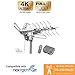 LAVA HD2605 Outdoor HD TV Antenna Remote Controlled Rotation Long Range 4K TV Installation Kit