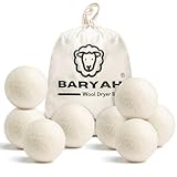 Baryah Tumble Dryer Balls XL - 8 Pcs 100% Organic New Zealand Wool Dryer Balls Reusable Eco Laundry Balls for the UK Reduces Drying Time Wrinkles, and Static A Natural Alternative to Fabric Softener