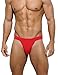 Casey Kevin Jock Straps for Men Ice Silk Thongs Low Rise Jockstrap Underwear Athletic Supporters for Men (Red, Large)
