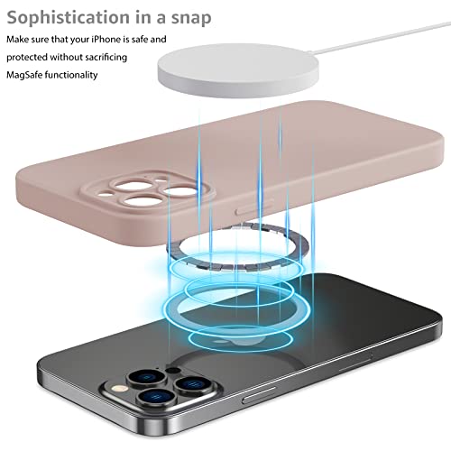 Mcfance Silicone Magnetic Case For Iphone 13 Pro Max Magsafe Case Silicone Phone Case With Microfiber Lining For Iphone 13 Pro Max 6.7 Inch 2021, Pinksand #TOP5