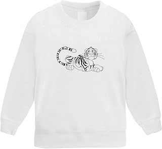 Azeeda 'Resting Tiger' Kid's Sweatshirt/Jumper (5-6 Years) (KW00036362)