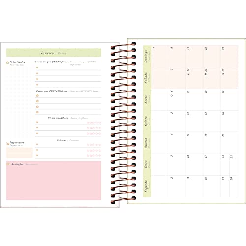 Agenda Espiral Diária 14 x 20 cm Soho 2023 - Listras Rosas - Tilibra