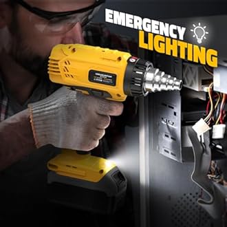 LIVOWALNY Heat Gun Compatible with Dewalt 20v Battery(No Battery):350W Cordless Battery Powered Heat Gun 122℉~1022℉ Variable Temperature Heat Shrink Gun w/LED Digital Display for Shrink Tubing,DIY