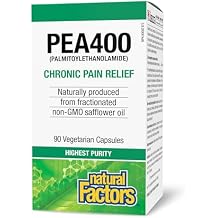 Natural Factors PEA400 - Pure Palmitoylethanolamide for Relief - Supports Nervous System & Occasional Discomfort - Non-GMO - 90 Capsules 90 Servings