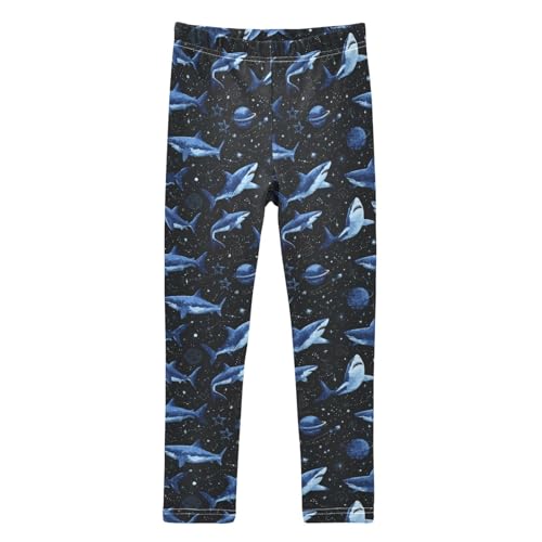 Girls Leggings Soft Toddler Ankle Length Bottoms Shark Universe Kids Dance Yoga Pants 4-10 Years