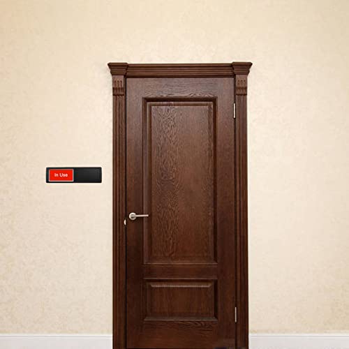 Image of in Use or Available Sign,Vacant Occupied Sign for Home Office Hotles Hospital Restroom, Vacant Occupied Slider Door Indicator Tells Whether Room in Use or Available,Non-Scratch Magnetic Slider Door Indicator Signs, 7'' x 2'' - Black