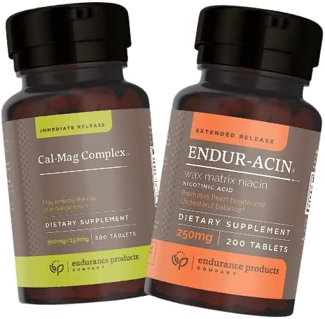 Suplemento de calcio y magnesio (complejo Cal-Mag) y ENDUR-ACIN 250 mg de niacina - Liberación extendida para una absorción óptima y vitamina B-3 de