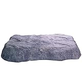 Airmax CrystalClear TrueRock Outdoor Faux Flat Rock Cover, Artificial Landscape Enclosure, Fake Decorative Landscaping Fiberglass Protection Lid, Realistic Natural Texture, Grey Stone, Large Size