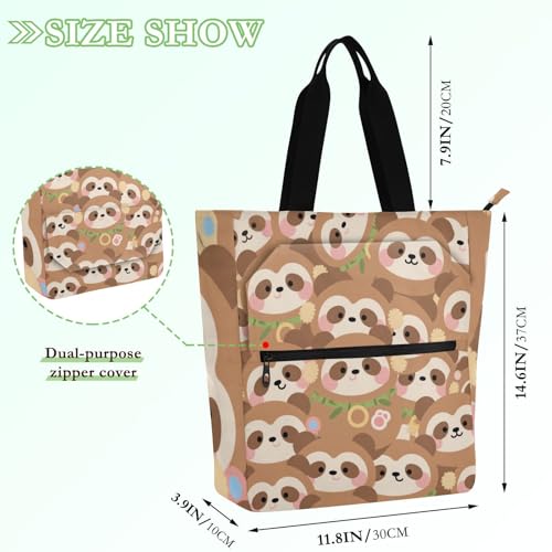Bolsa de libros resistente con asas de tela y divertido diseño animado para niños 4