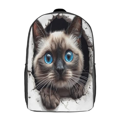 Sac à dos chat siamois pour enfants 43cm idéal pour l'école